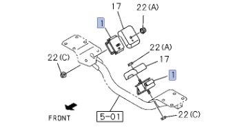 Подушка двигателя, передняя левая ISUZU 4HK1-T / NQR90