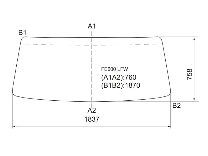 Стекло лобовое Toyota Dyna 84- / Hiace Truck 85-89
