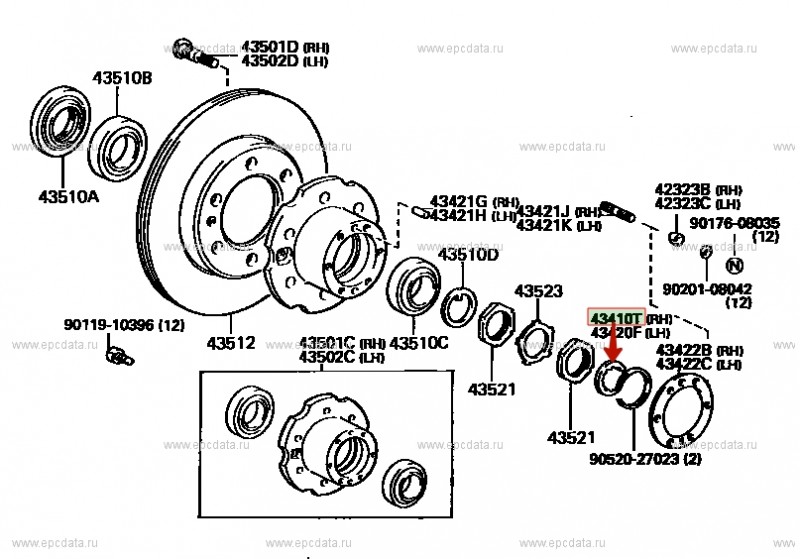 Шайба передней ступицы Toyota / T=2.25