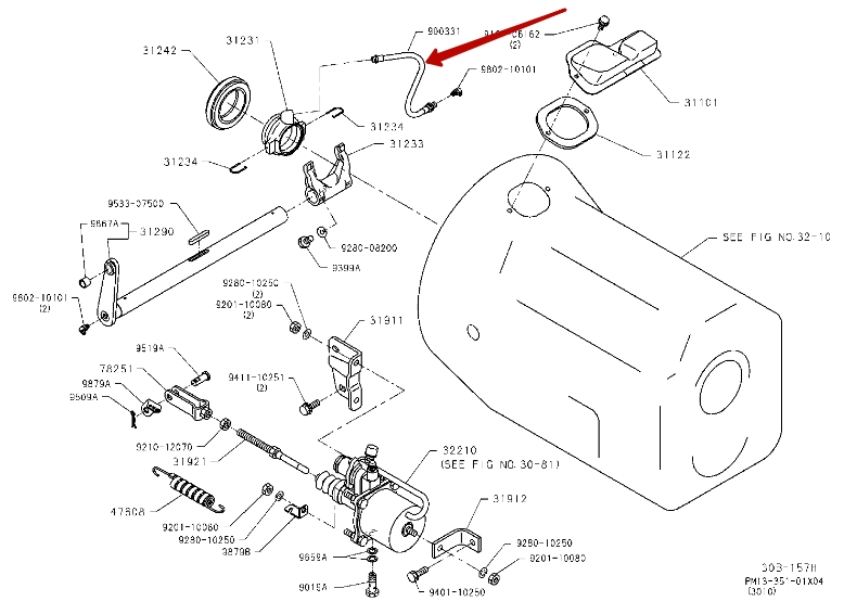 Шланг смазки выжимного подшипника Hino H06CTI, J07CT, J07CTB, J07ETI, J08CT