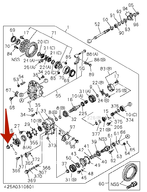 Гайка ISUZU / M46X1,5 ; H=31, ключ на 63