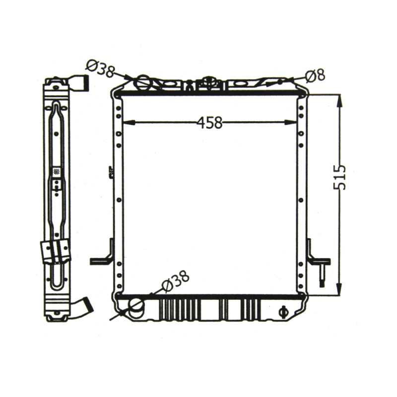 Радиатор основной ISUZU 520 x 465 x 48mm (полностью алюминий)